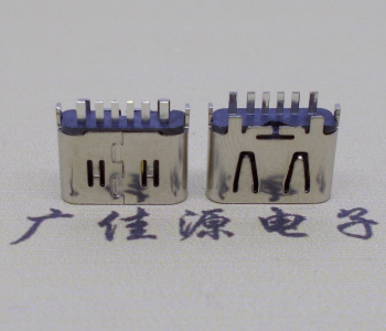 供應立插type c6p母口,引腳端單排插板type c連接器