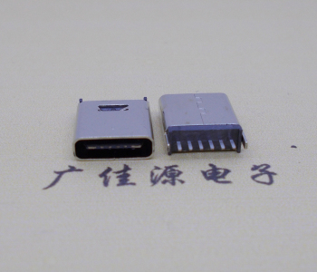加長款type c6p直插母座,type c立插連接器尺寸